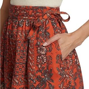 NWT. ULLA JOHNSON Women's Nalani Shorts In Clementine (Sz 2)